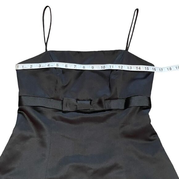 David’s Bridal Black Empire Waist With Bow Cocktail Dress Size 6 - Picture 8 of 14